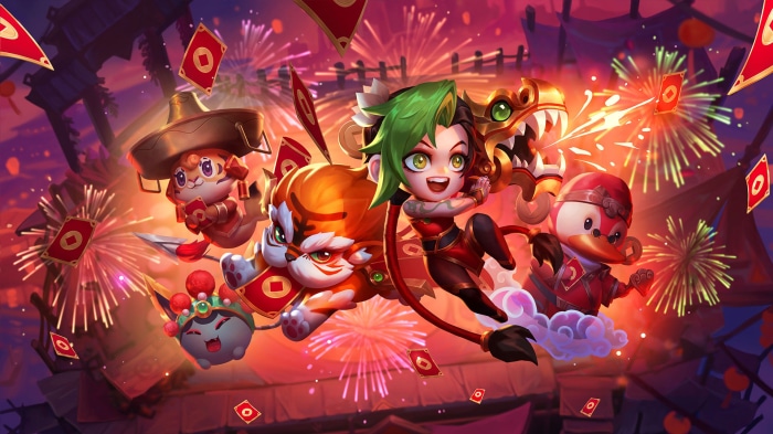 Chibi Jinx with Tiger and Dragon from League of Legends