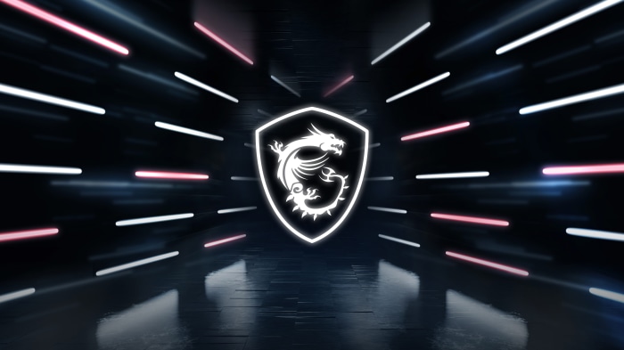 MSI logo with light streaks