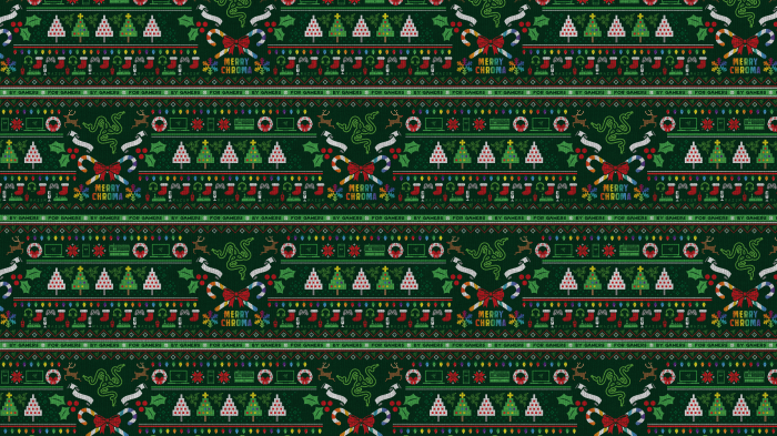 Razer Chroma Ugly Christmas Sweater Pattern 4K