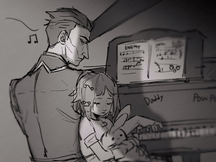 Silco and Jinx from Arcane playing the piano