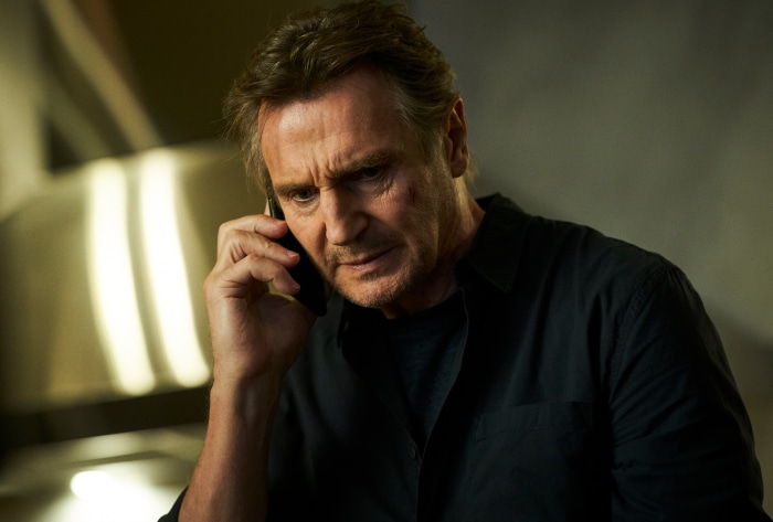 Liam Neeson on Phone in Blacklight 4K