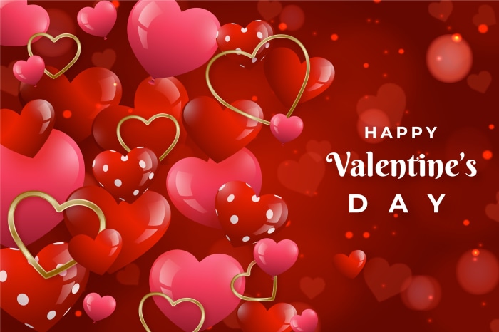 Happy Valentine's Day hearts