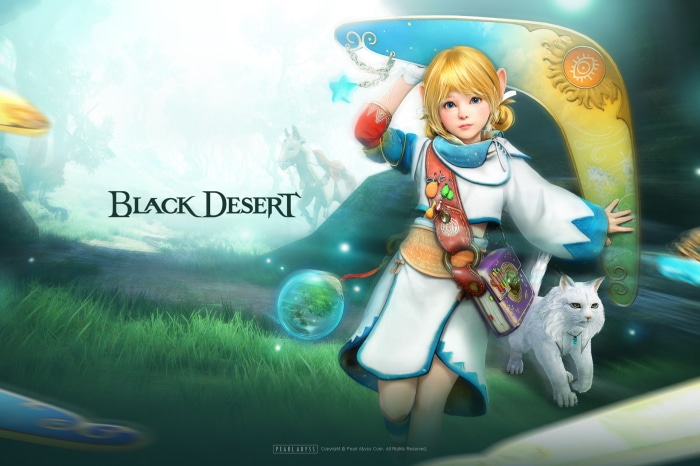 Black Desert Online character with a cat