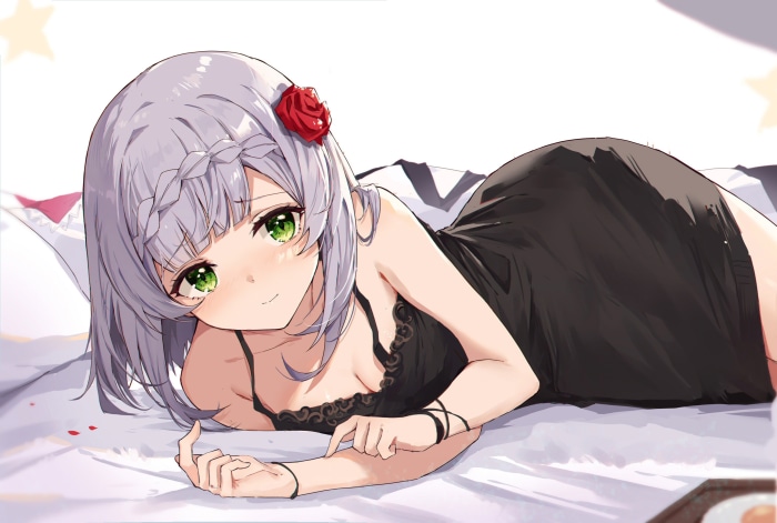 Noelle from Genshin Impact in a black nightgown