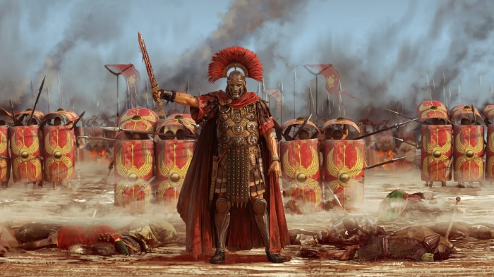 Roman Legion Warrior Leading Battle