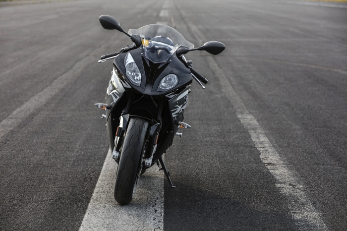 Black BMW S1000RR Motorcycle on Asphalt Road