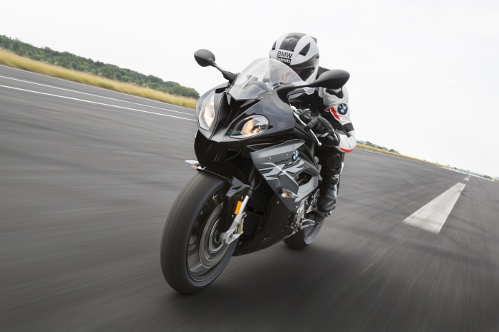 BMW S1000RR motorcycle on a racetrack