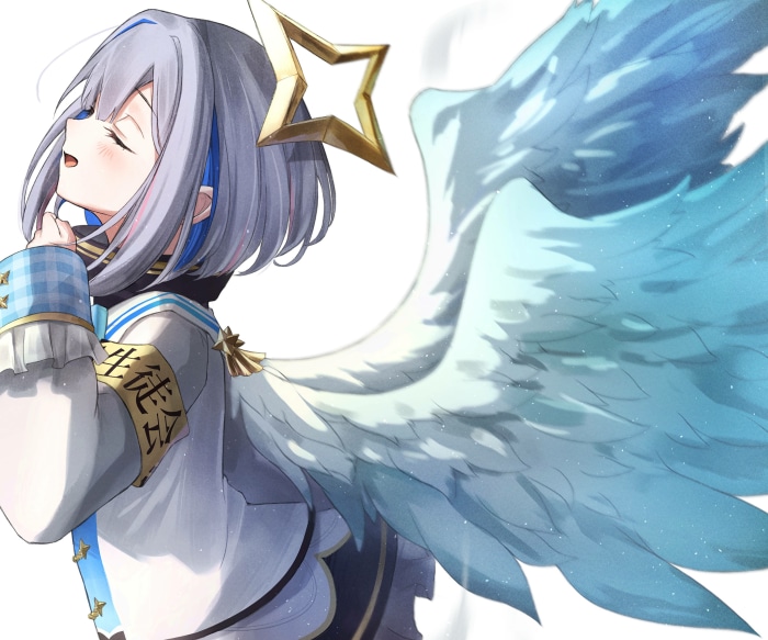 Amane Kanata from Hololive with Angel Wings