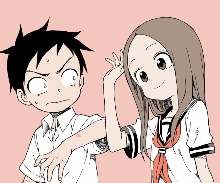 Takagi and Nishikata from Karakai Jouzu No Takagi-san