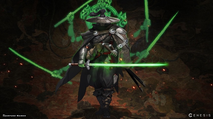 Ninja with green energy swords from Genesis