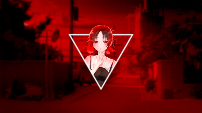 Kaguya Shinomiya in a white triangle