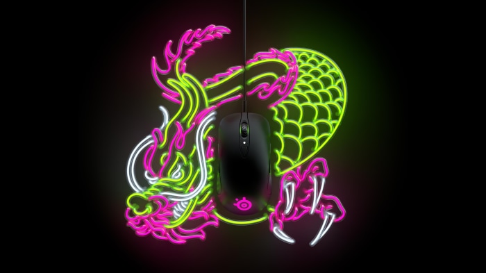 Steelseries 4K Gaming Mouse with Neon Dragon