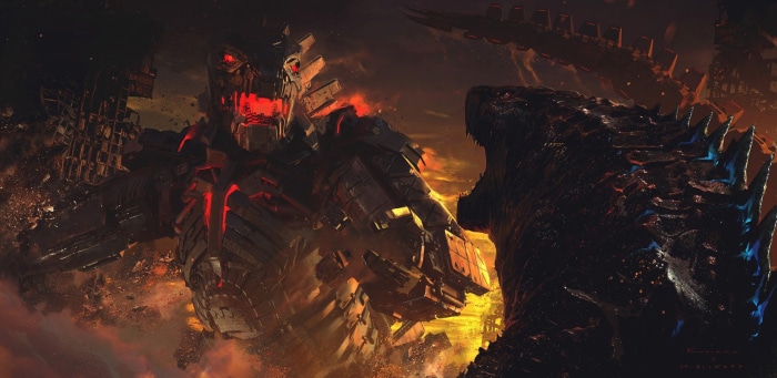 Godzilla vs. Mechagodzilla in Destroyed City
