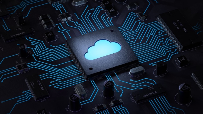 Cloud computing chip on a circuit board