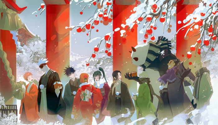 Jujutsu Kaisen Characters in Winter Scene