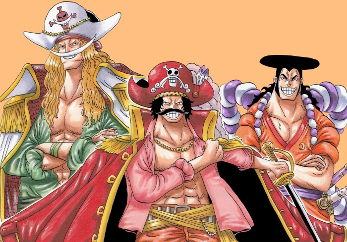 Gol D. Roger, Kozuki Oden, and Edward Newgate from One Piece