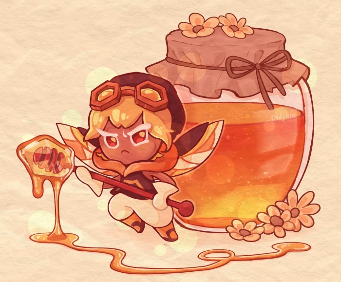 Amber Sugar Cookie with honey jar from Cookie Run