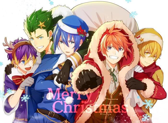 Heros Park characters in Christmas outfits