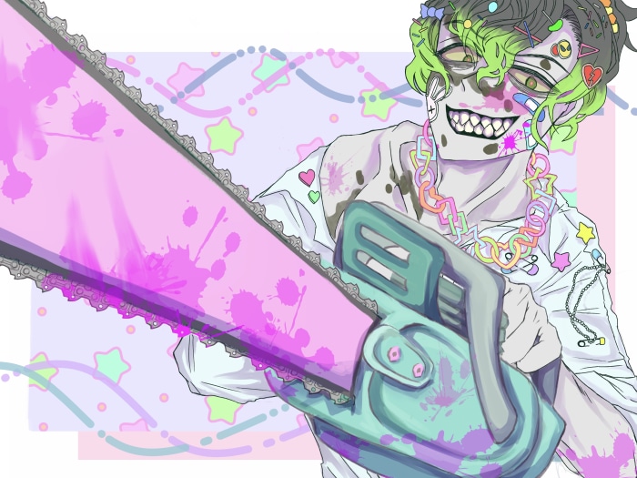 Gyutaro from Demon Slayer with Chainsaw