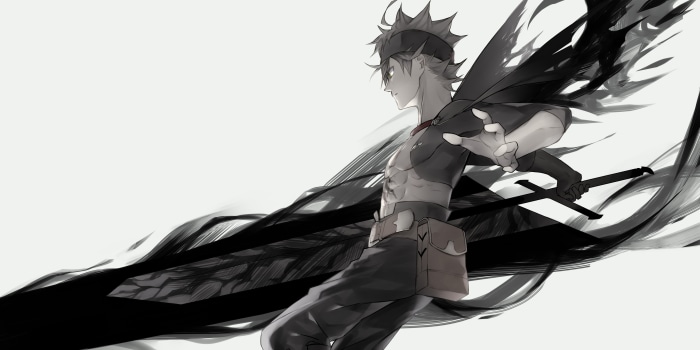 Asta from Black Clover with a large sword