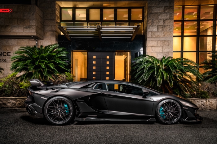 Black Lamborghini Aventador SVJ with ANRKY Wheels