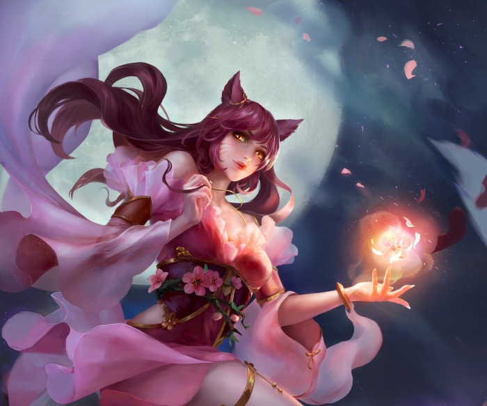 Ahri from League of Legends with magical orb