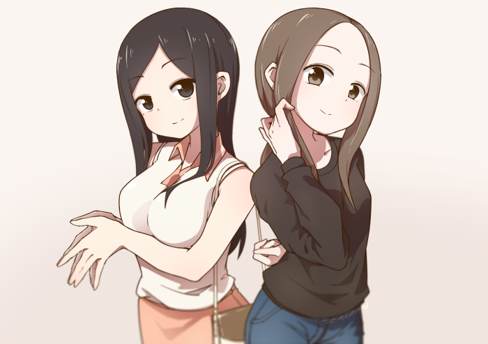 Touko Sakurai and another girl from My Senpai Is Annoying