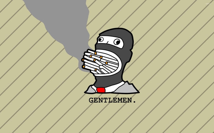 Spy from Team Fortress 2 smoking cigarettes