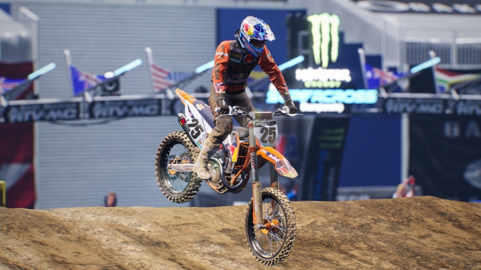 Motocross rider #25 in Monster Energy Supercross