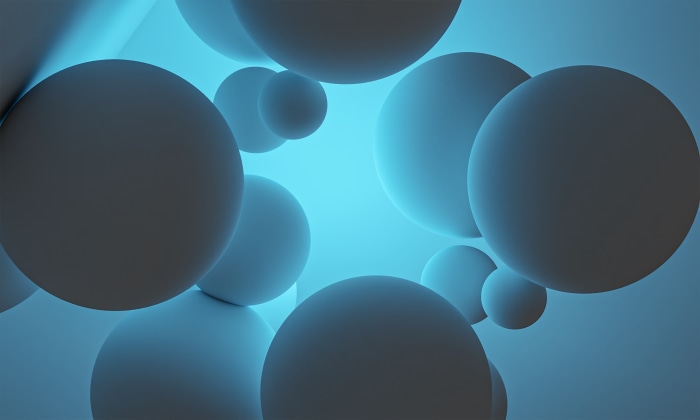 Abstract Spheres with Blue Lighting