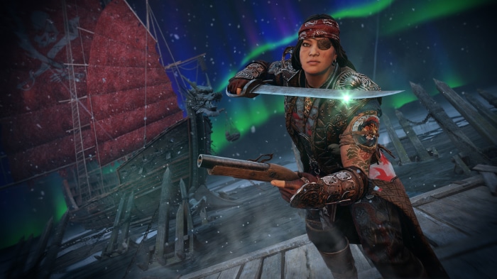Pirate warrior with sword and pistol in For Honor 4K