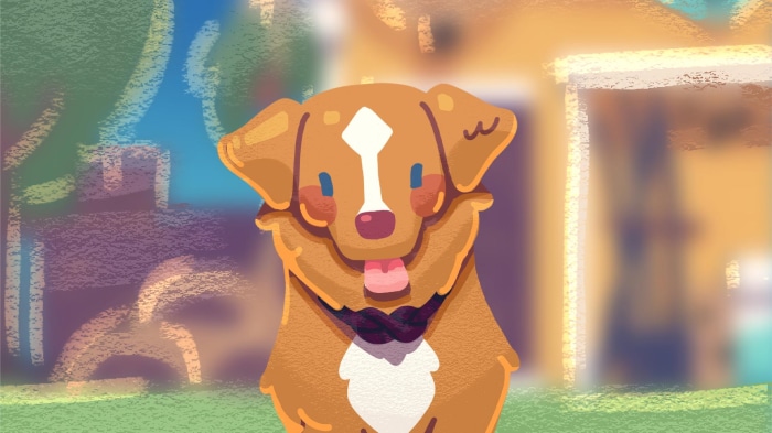 Dog with a bandana in Moonglow Bay