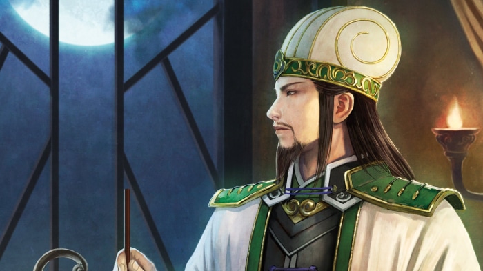 Man in traditional Chinese attire with a moonlit window