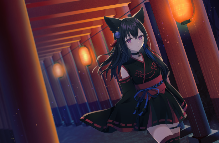 Ichinose Uruha from VSPO! in a shrine