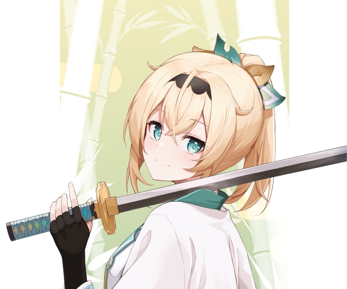 Kazama Iroha from Hololive holding a katana