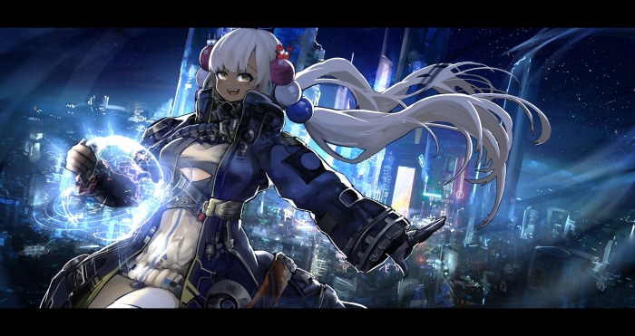 Tsukumo Sana from Hololive in Cyberpunk City 4K