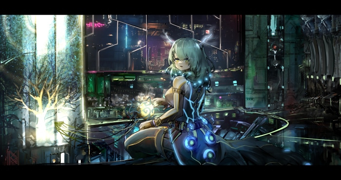 Ceres Fauna from Hololive in Cyberpunk City 4K