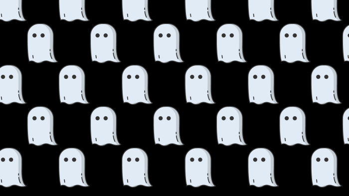 Minimalist Ghost Pattern on Black Background