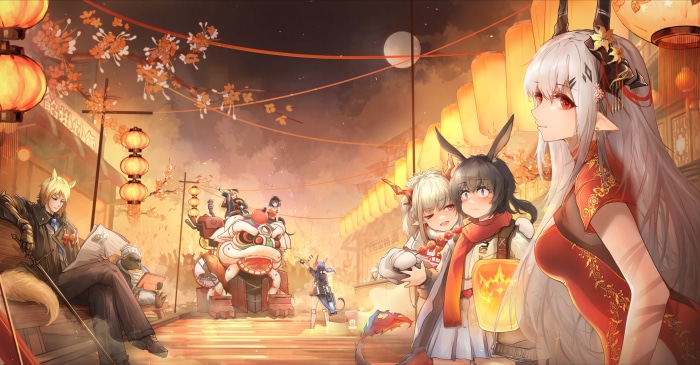 Arknights characters celebrating Lunar New Year