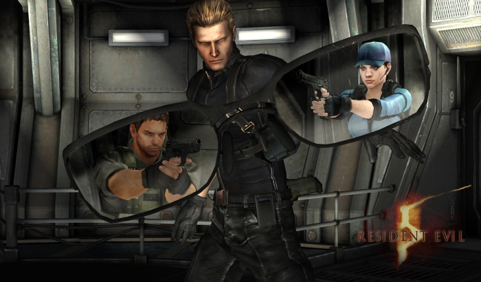 Albert Wesker, Chris Redfield, and Jill Valentine from Resident Evil 5