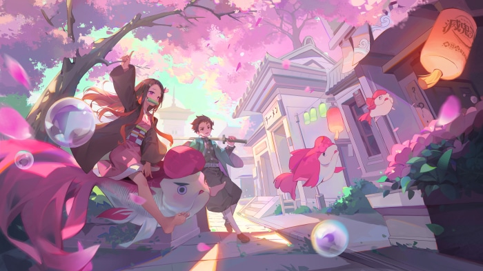 Nezuko and Tanjiro from Demon Slayer: Kimetsu No Yaiba 4K