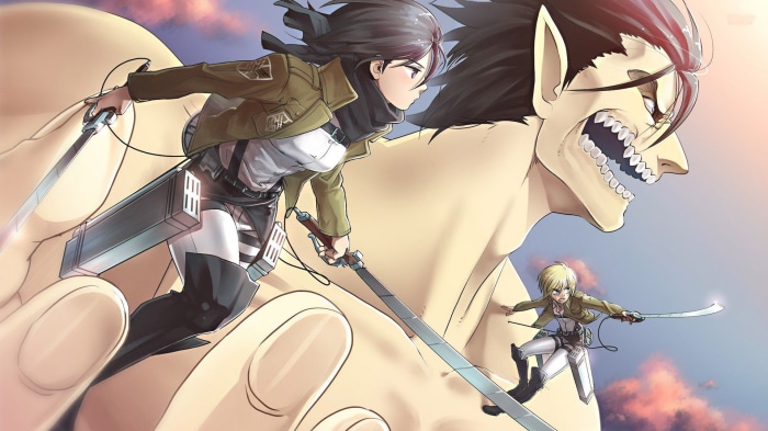 Mikasa Ackerman and Armin Arlert from Attack on Titan