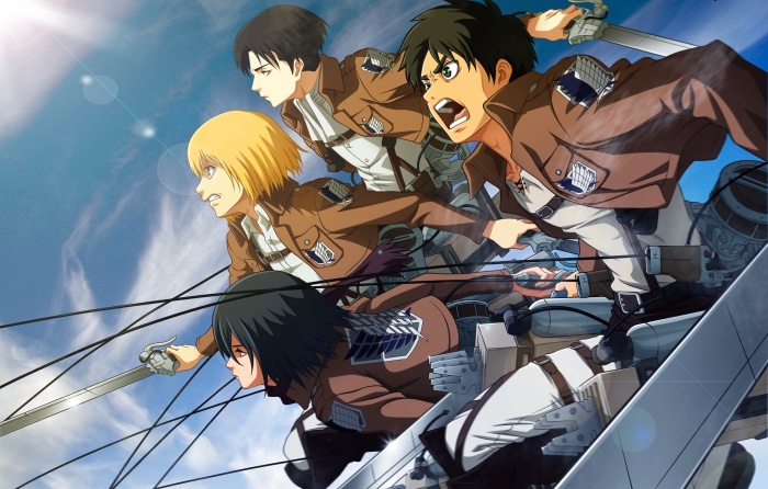 Attack on Titan characters in action