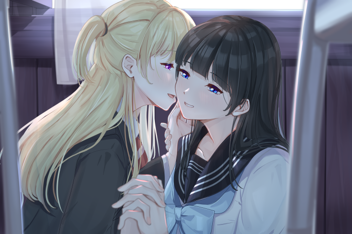 Komichi Akebi and Erika Kizaki from Akebis Sailor Uniform 4K