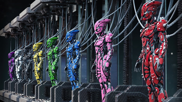 Sci Fi Robots in a Line 4K