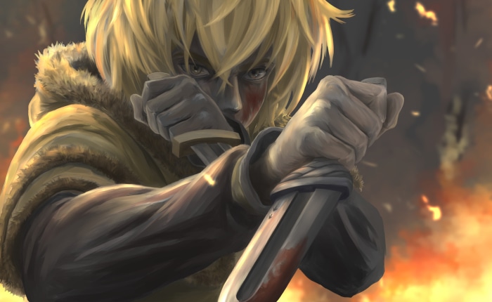 Thorfinn from Vinland Saga with knives