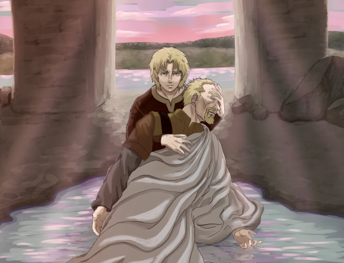 Askeladd and Thorfinn from Vinland Saga