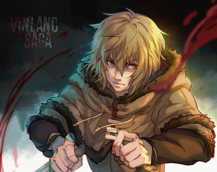 Thorfinn from Vinland Saga with blood