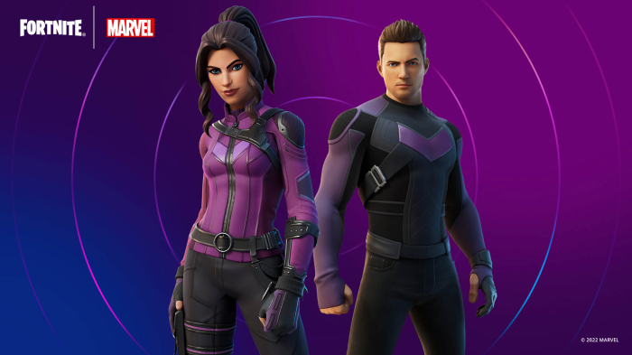 Hawkeye and Kate Bishop from Fortnite Marvel