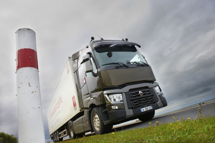 Renault Trucks tractor unit with trailer on road